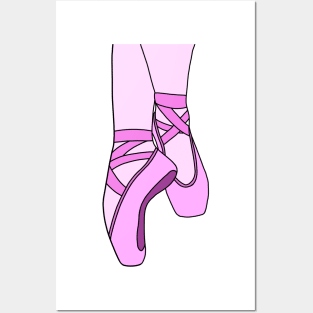 Pink pointe shoes Posters and Art